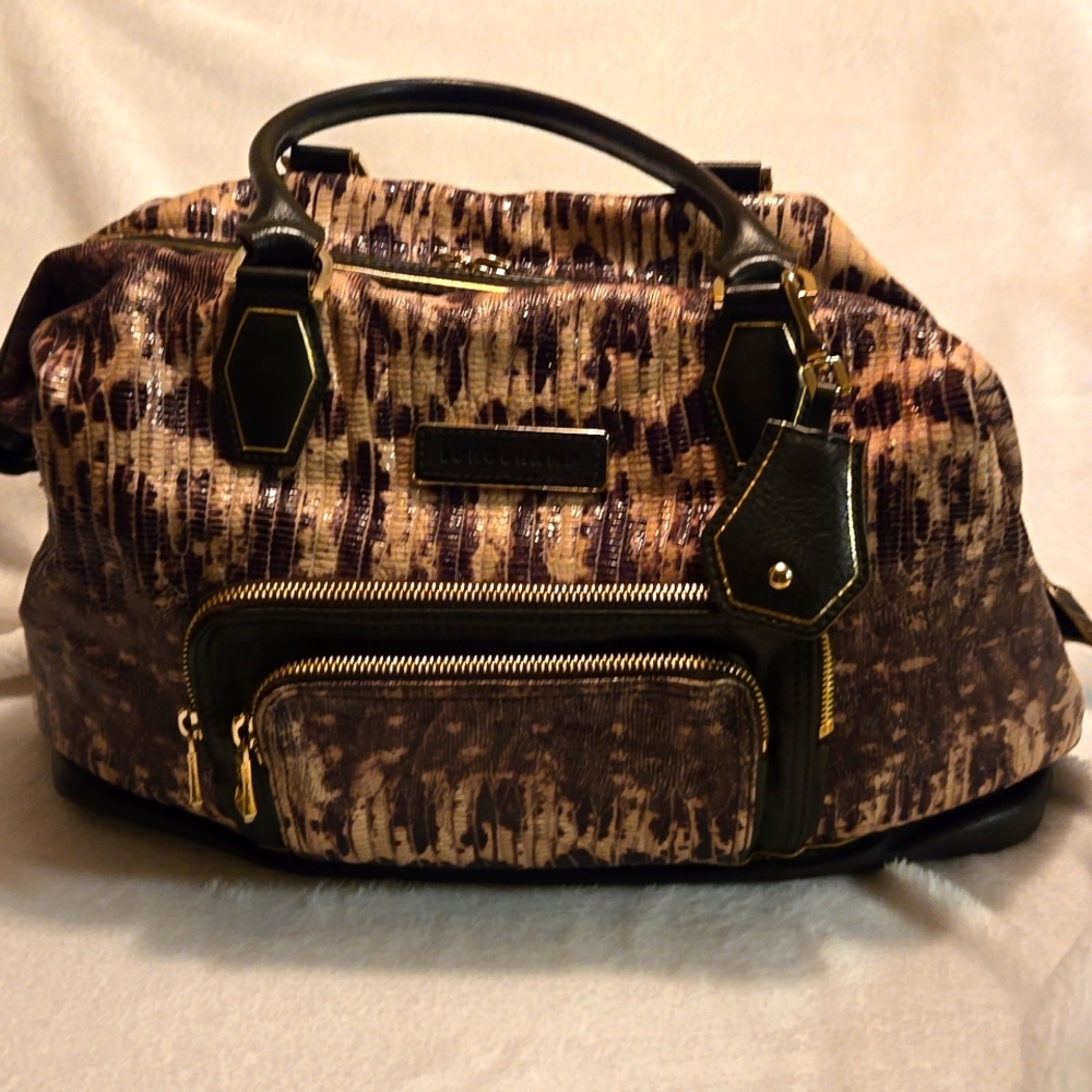 LONGCHAMP - Kate Moss Snake Print Duffle Bag